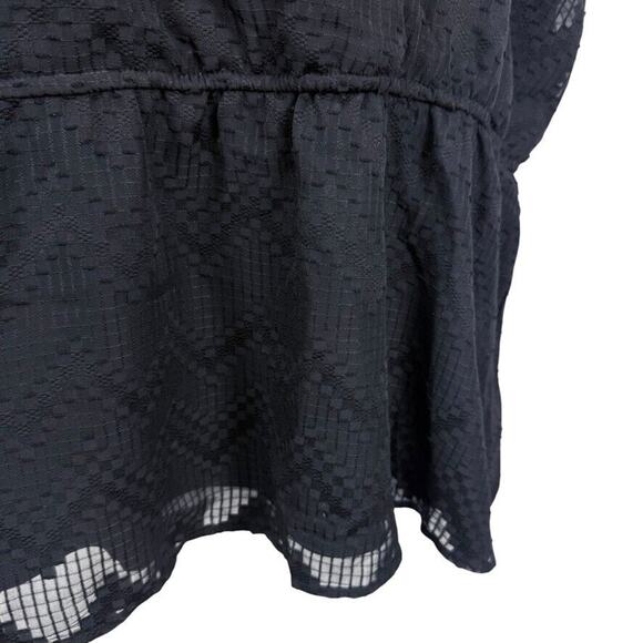 Lane Bryant Womens Black Short Sleeve Peplum Textured V-Neck Shirt Top NWT 26/28 - Picture 7 of 16